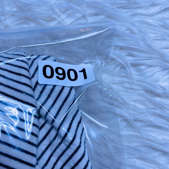 J. Crew Womens Knit A Line Striped Peplum Sleeve Black Ivory Dress Size Large - Picture 10 of 11